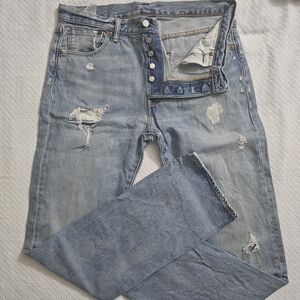 Levi's Blue Relaxed Fit Jeans with Distressed Details